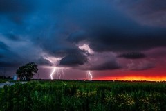Lightning Photography Print: Oklahoma Storm Sunset Firefly Stormy Sky Photo