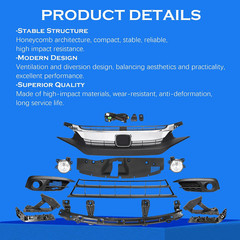 Front Bumper Cover Kit Compatible with 2016 2017 2018 Honda Civic Sedan, with Up