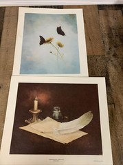 2 prints by betty allison thinking of you and spring time 12”x10”