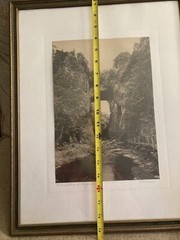 Hal BURROWES c. 1910s NATURAL BRIDGE OF VIRGINIA HAND PHOTOGRAPH, SIGNEd Antique