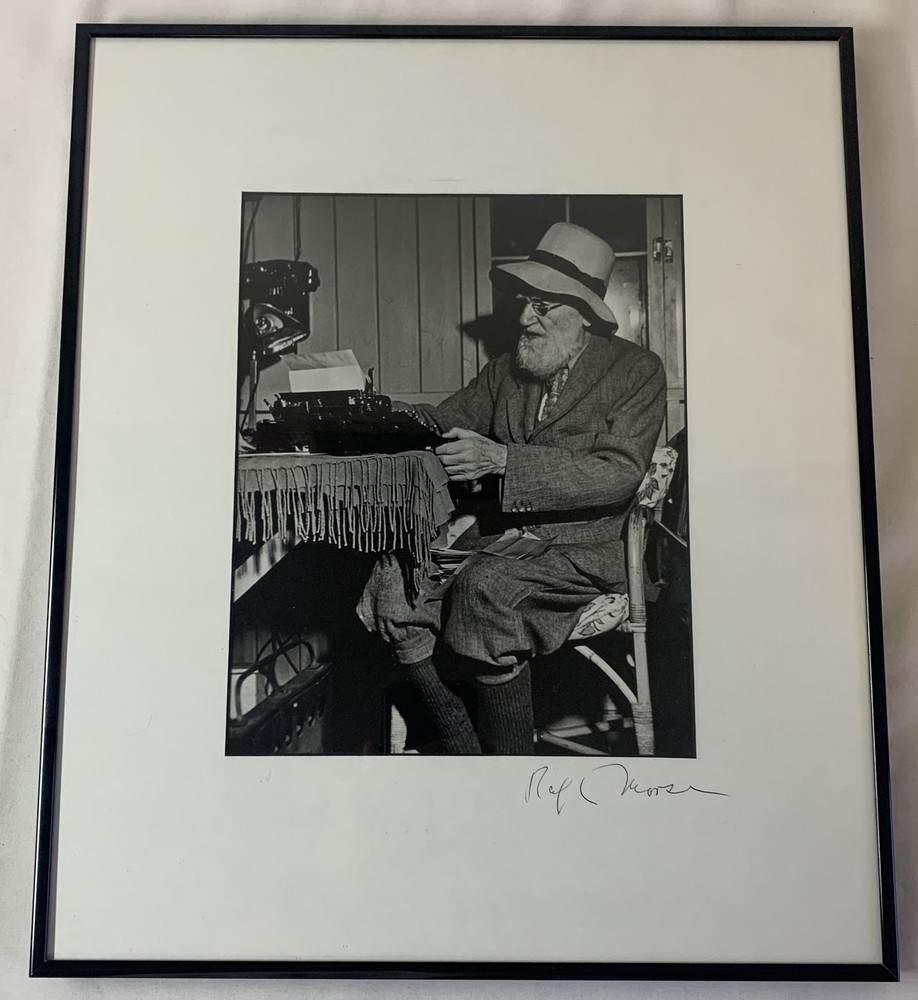 SIGNED 8×10 photo in 14×16.5 frame ~ GEORGE BERNARD SHAW writing by RALPH MORSE