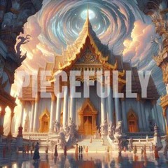 Thailand in Manhwa #010 AI Digital Art Image of Marble Buddhism Temple