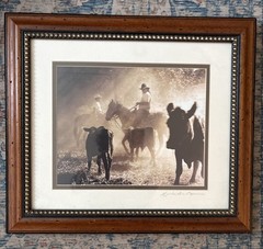 Fine Art Western Photography Signed Framed Blk & White Authentic Ranch Photo