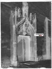 Church, Rosenwiller, Glass photo plaque, old black & white negative 9×12 cm