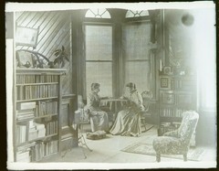 Antique Photograph Glass Negative S W Institute @ 1892 Playing Chess Womens Org