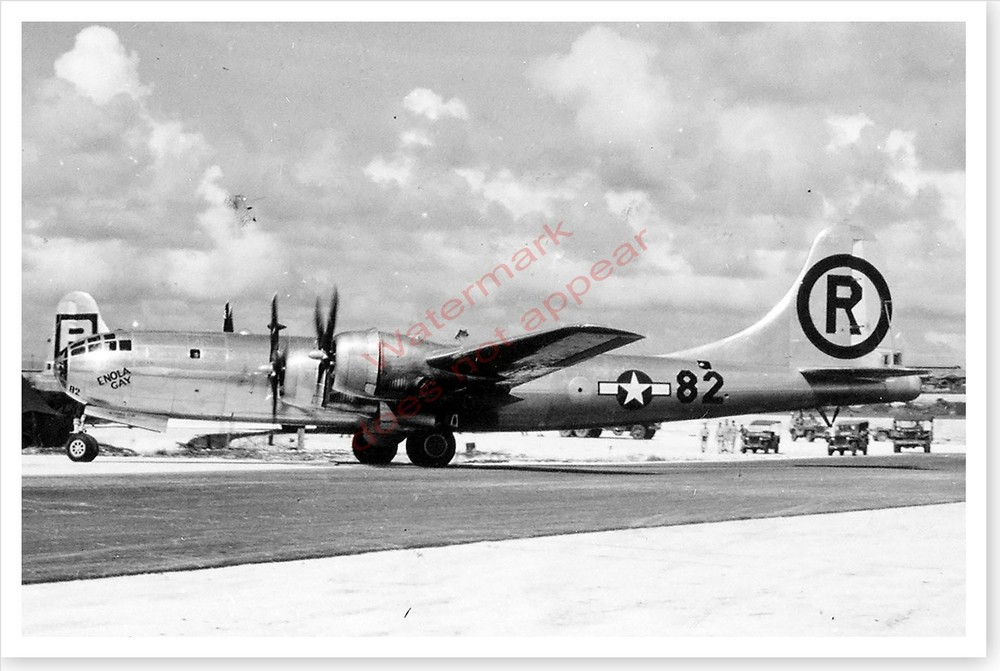 WWII Enola Gay Entering Hardstand After Hiroshima Drop Silver Halide Photo