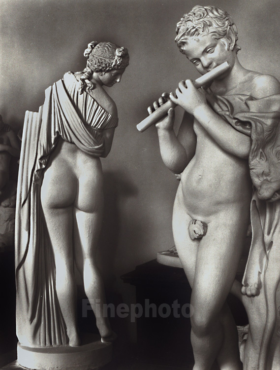 1947/80 Original TIBOR HONTY Silver Gelatin Photo Nude Sculpture FLUTE Music Art