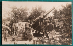 WW1 Soldiers Photo With Italian Cannon Howitzer 149MM 1916 C. (F. 010)