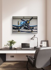 Aviation Decor, F4U Corsair WWII Fighter Aircraft, Warbird, Wall Art 20″x30″
