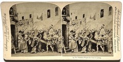 The Life Of Jesus Scene Biblical With Hand Puppets Photo Stereo c1900 Vintage §n2