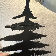 LARRY LEWIS wall hanging Tree Rustic Bronze/Copper look approx size 14×9.5 in.