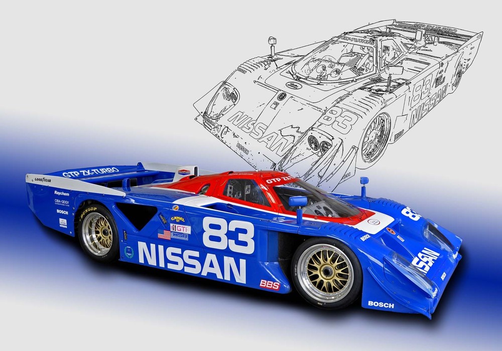 Nissan GTP ZX-Turbo IMSA Prototype Vintage Classic Race Car Photo (CA-0619)