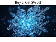 Ice Crystal Snowflake Digital Image Photo Wallpaper Background Desktop AI Art