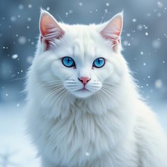 Digital Image Picture Photo Pic Wallpaper Background Majestic Cat Snow