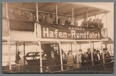 Photo Postcard Large Harbour Tour Excursion Ship Passengers Vintage B2301