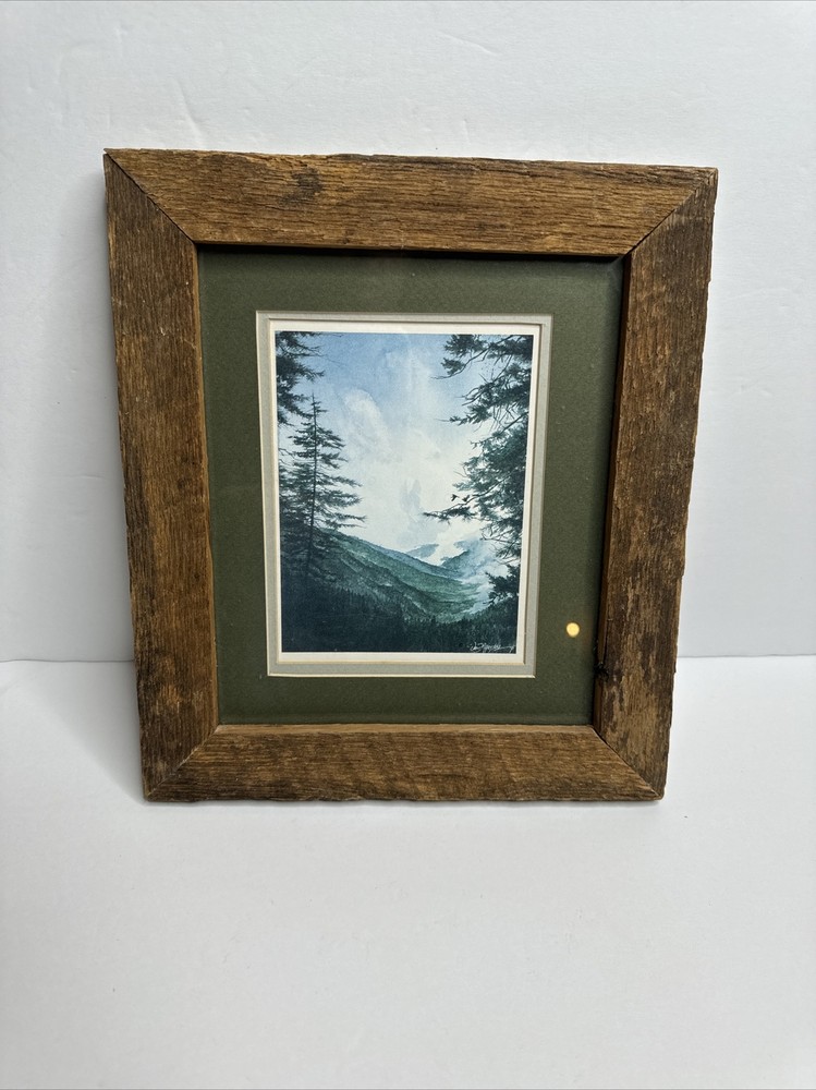 Handmade Rustic Wood Frame Landscapes Mountain Photo