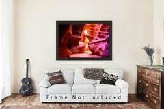 Desert Photography Print of Antelope Canyon Walls in Hourglass Shape