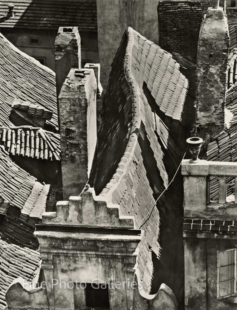 1942 Vintage JIRI JENICEK Czech Architecture Rooftops Large Silver Gelatin Photo