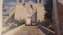 Taos, NM Pueblo Mission Church St. Francis Frame & Matted Photograph WJ Mandell