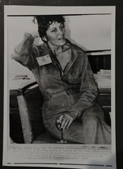 Germaine Greer relaxes at hotel Press Photo 10×7, b/w 1975