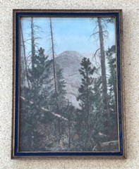 Vintage Hand Tint Oil Color Photo Yosemite CA. Sentinel North Dome 15”x11” VGC