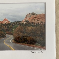 Signed Matted Color Landscape Photo Print Road through Garden of the Gods CO