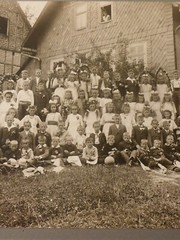 Old Photo Children Girl Boys Group Photo Village Old Home Timber Frame 1900-1940