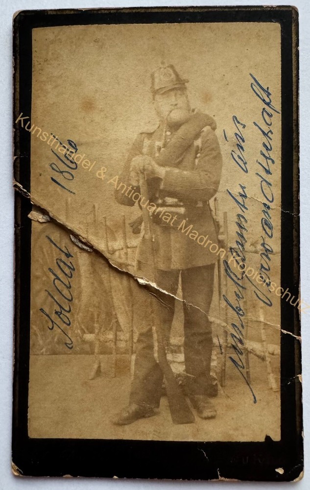 orig. CDV Photo Photograph Picture Old Mr Man Fashion Circa 1866 Landstorm Soldier War
