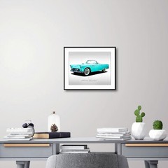 Classic Cars – 1955 Ford Thunderbird – Thunderbird Blue – Print