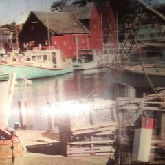 Boats in Harbor 12×16 Victor Anderson Vari-Vue Lentograph Lenticular 3-D Picture