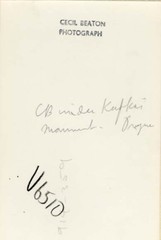 Cecil Beaton Self Portrait, Kafka Monument Prague 5×7 B&W Photograph