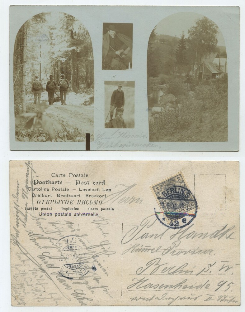 86015 – photos of a hike – photo as postcard, Berlin 12.6.1906
