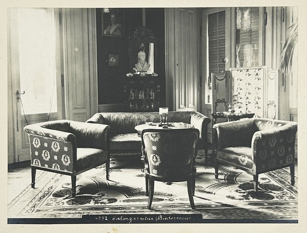 Biedermeier Living Room Photo Print 1890 Silver Gelatin on Gloss Paper
