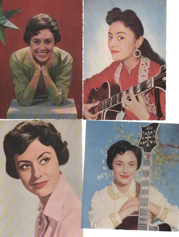 Caterina Valente Lot Of 4 Photographs On Cards 13×12 And 15×10