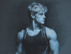 «Handsome wrestler». Drawing by Igor Zeiger. Numbered and signed by artist