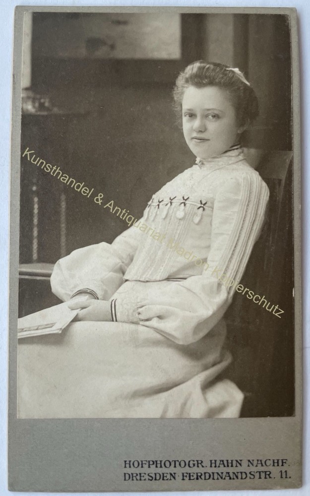 orig. CDV photo photography woman lady picture old fashion 1904 Hahn, Dresden
