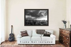 Storm Photography Print: Oklahoma Thunderstorm Black & White Western Photo