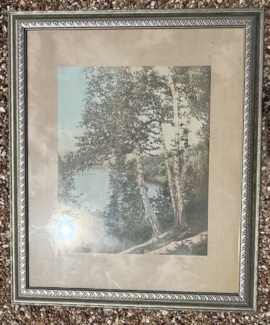 Wallace Nutting Signed Hand Painted PHOTO PRINT Framed 37+31 Large