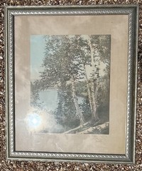 Wallace Nutting Signed Hand Painted PHOTO PRINT Framed 37+31 Large
