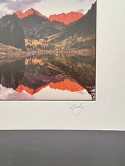 Hedy Signed Fine Art Photo «Maroon Bells» Matted Landscape Colorado Aspen
