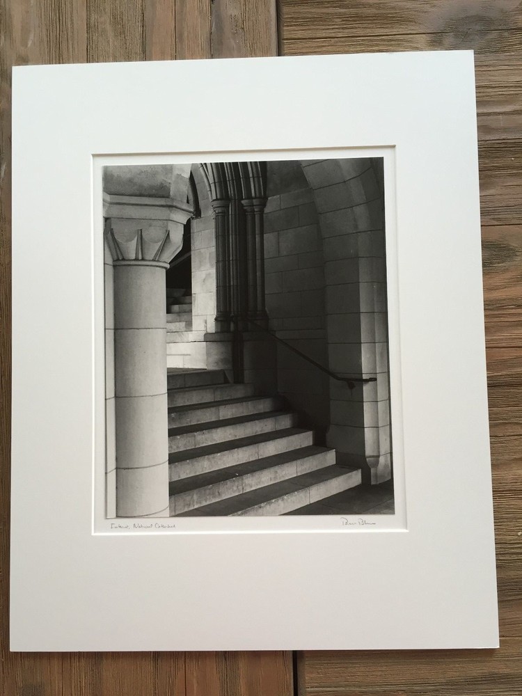 BRUCE BLUM SIGNED B&W Photo Print (12″X 9 3/4″) «Interior National Cathedral»