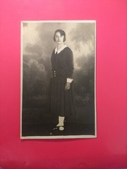 Old photo portrait postcard vintage antique woman fashion nice old photo art