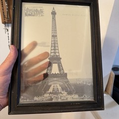 Framed Glass Print Of Aifel Tower. Originally Part Of 4 Sided Candle Holder