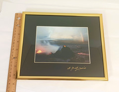 Hawaii Volcano Lava Rainbow Signed G Brad Lewis Art Photo Framed Photograph
