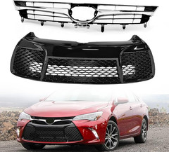 Front Bumper Upper & Lower Grille Assembly Fit for 2015-2017 Toyota Camry SE XSE
