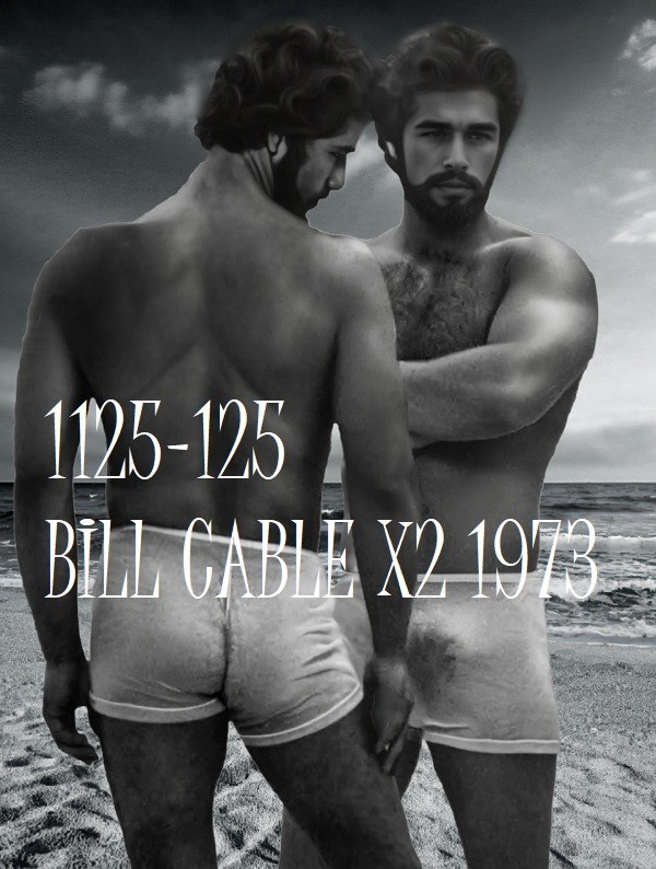 VINTAGE MALE PORTRAIT #1125-123 -bill cable x2 1973-rare & restored freeShip/USA