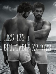 VINTAGE MALE PORTRAIT #1125-123 -bill cable x2 1973-rare & restored freeShip/USA