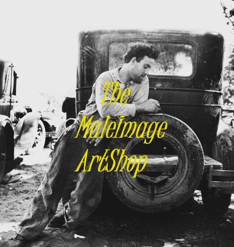 VINTAGE MALE PORTRAIT #7081 – VINTAGE FARM WORKER 1933 -free shipping in usa