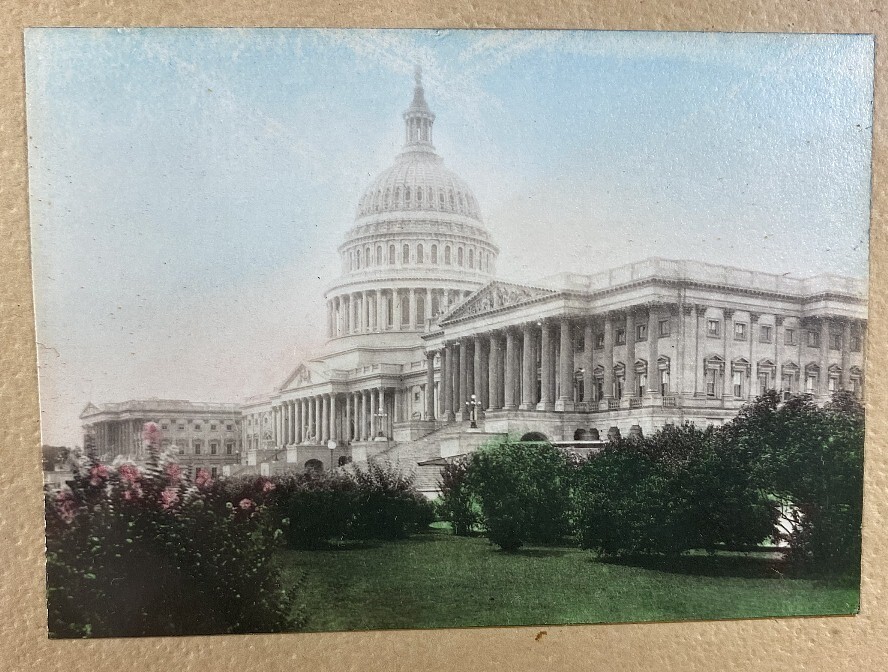 Antique Hand Colored Picture Capitol Washington, DC