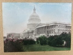 Antique Hand Colored Picture Capitol Washington, DC